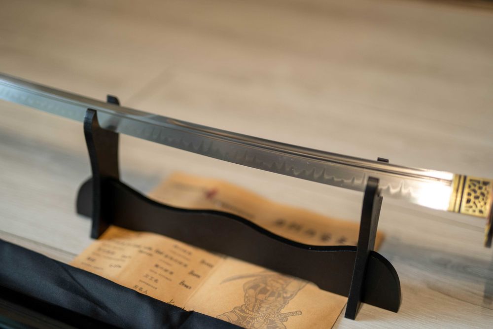 Miecz samurajski Japońska Katana Stal T10 Potrójne Zbrocze Warszawa