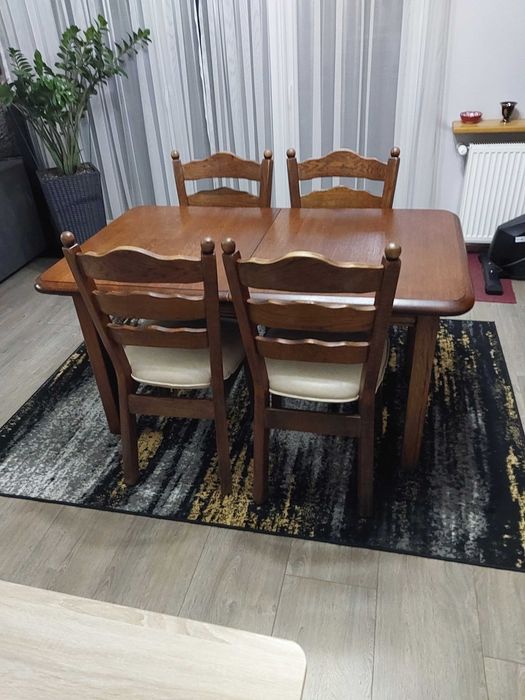 Stół i Krzesła Drewniane dębowe, Ława, Komoda