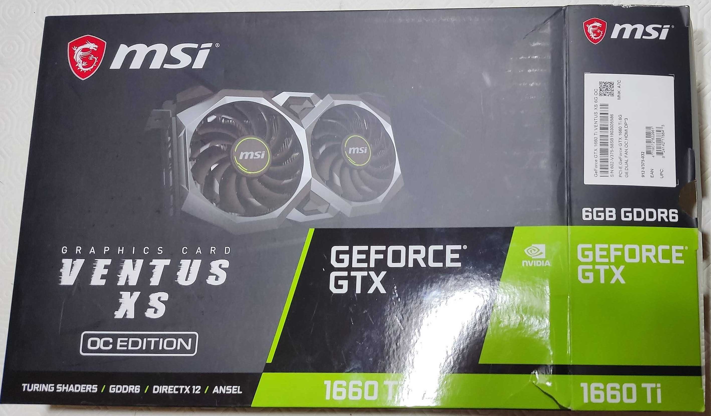 MSI GeForce GTX 1660 TI Ventus XS OC
