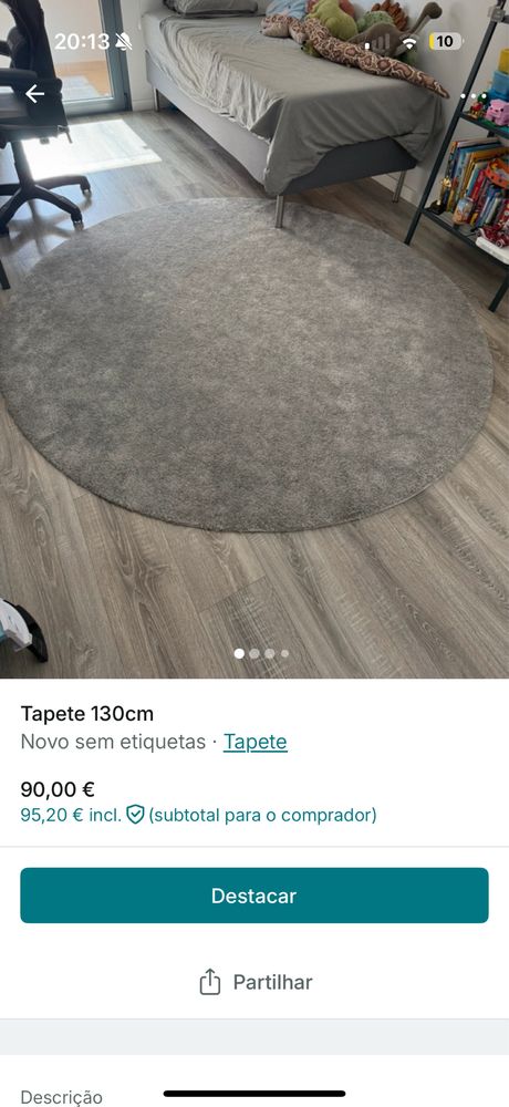 Tapete redondo 130cm