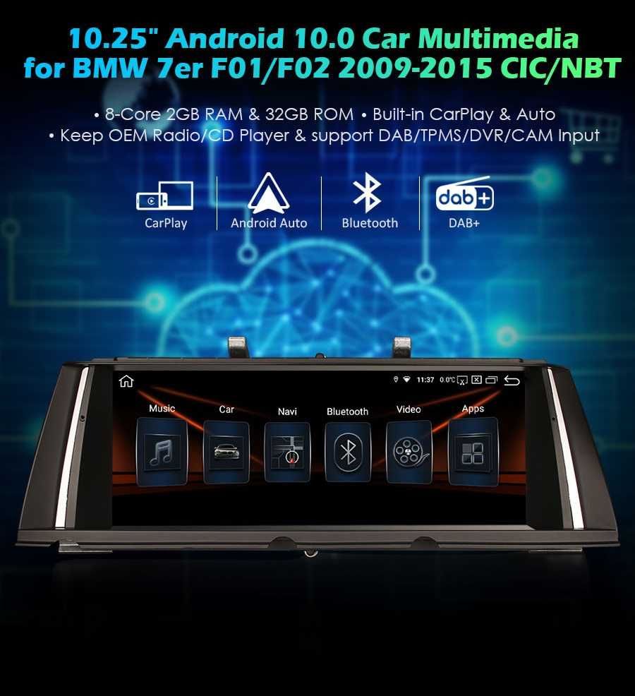 Auto-rádio 12.3" android 13 BMW 7 Series F01/F02 2009 a 2015