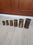 Conjunto antigo de medidas métricas em latão (1dl a 10dl)