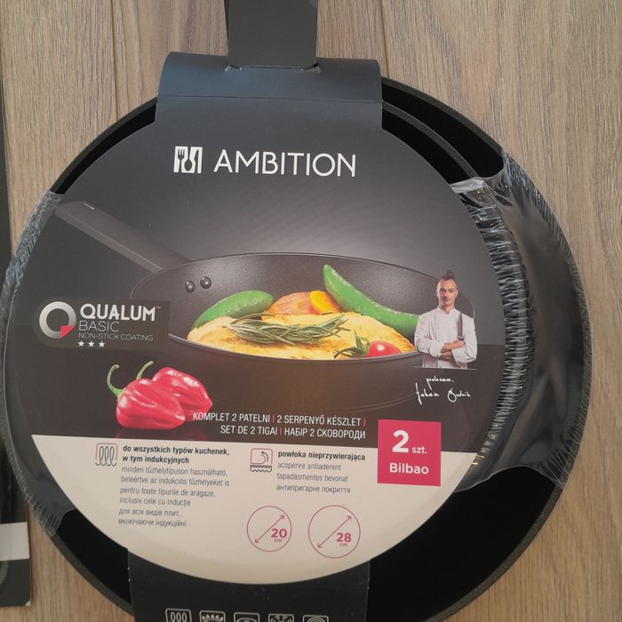 Zestaw dwóch patelni + Nóż