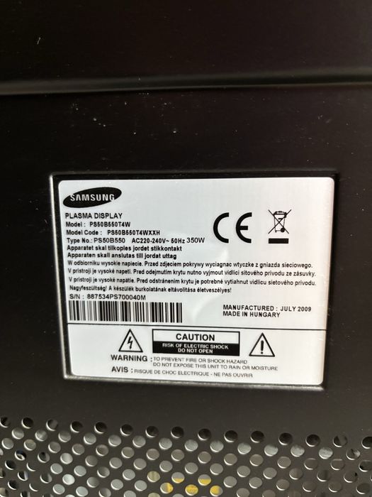 Telewizor Samsung 50 cali plazma PS50B560T4WXXH