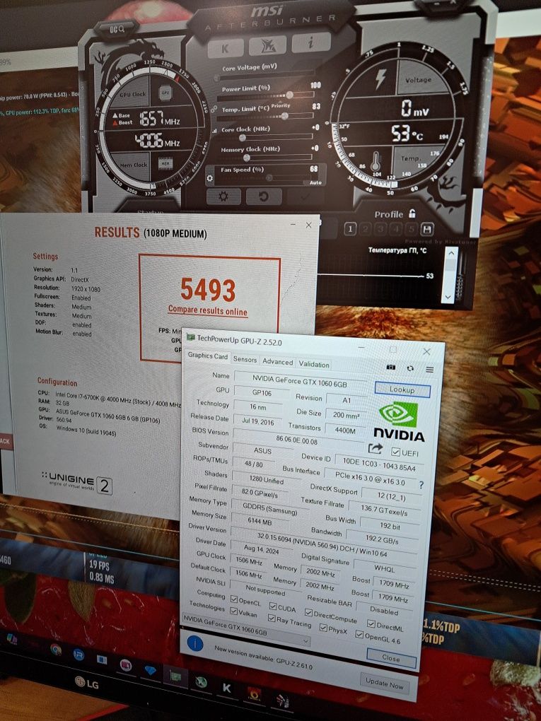 Видеокарта КАК НОВАЯ ASUS STRIX GTX 1060 6GB пломба др.