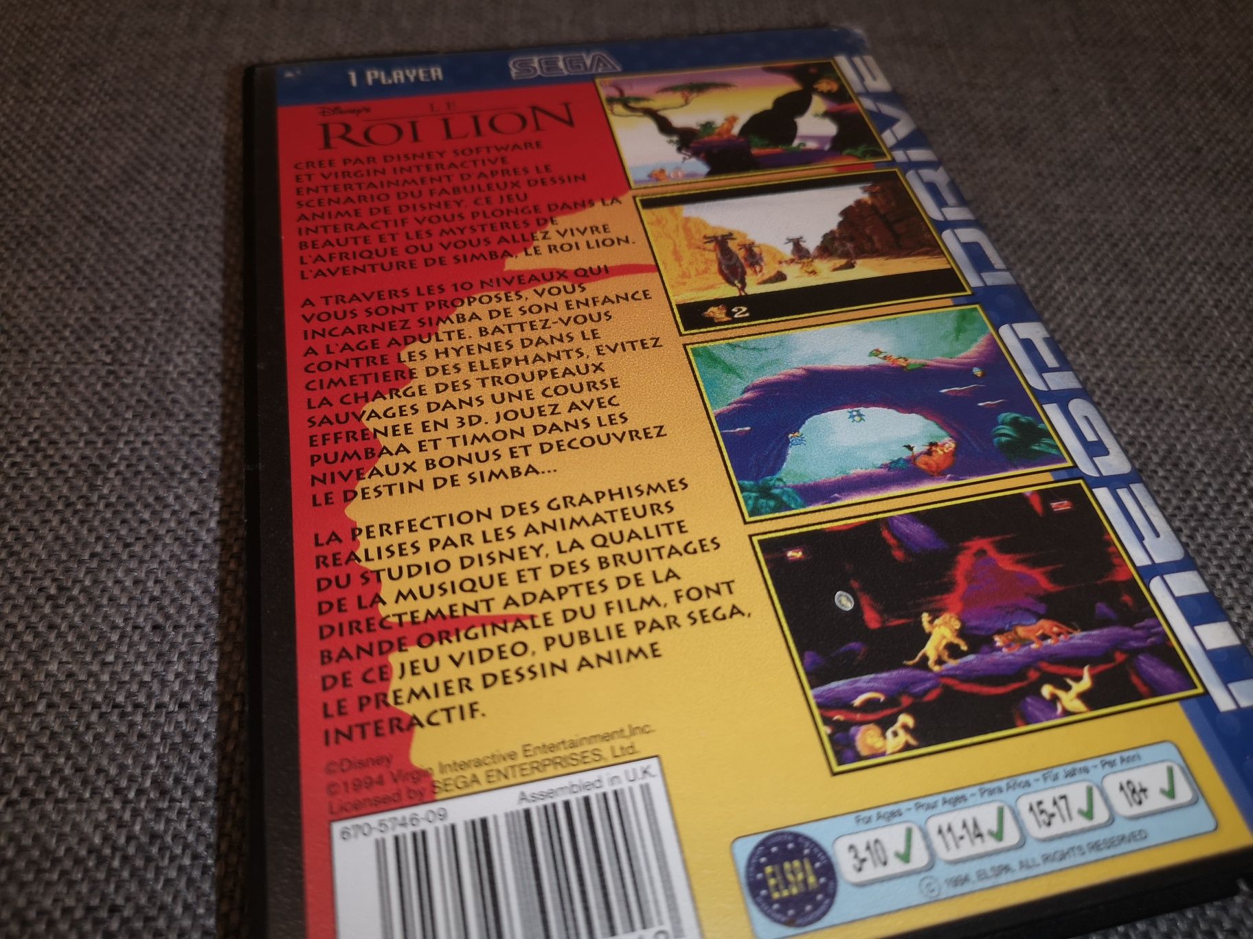 Lion King SEGA MEGA DRIVE gra ANG (oryginał testowany) komplet