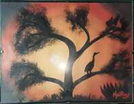Pintura acrilica 'Pôr de Sol' em tela