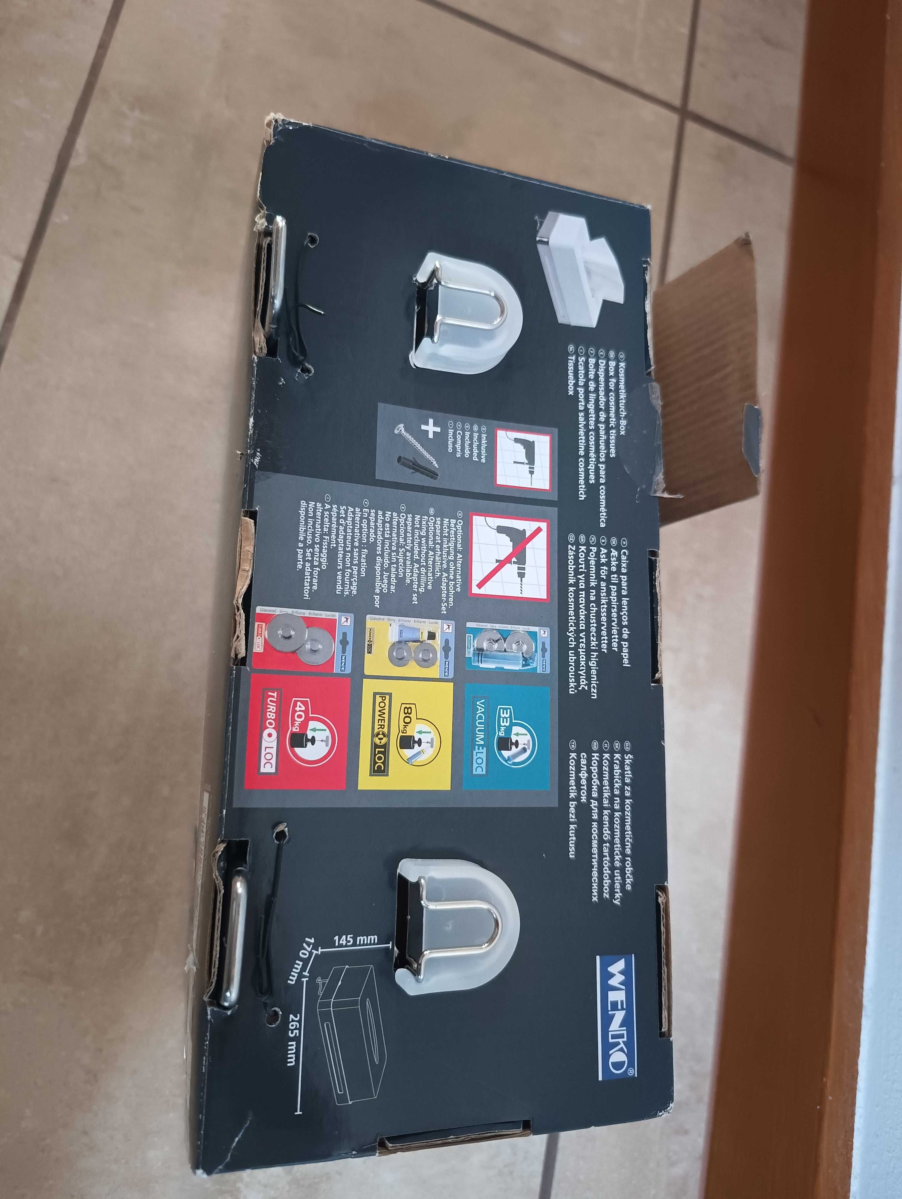 WENKO Pudełko na chusteczki kosmetyczne Premium Plus  naścienne