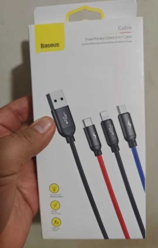 3 w 1 przewód ładujący i transmisji IP+Micro+Type-C.