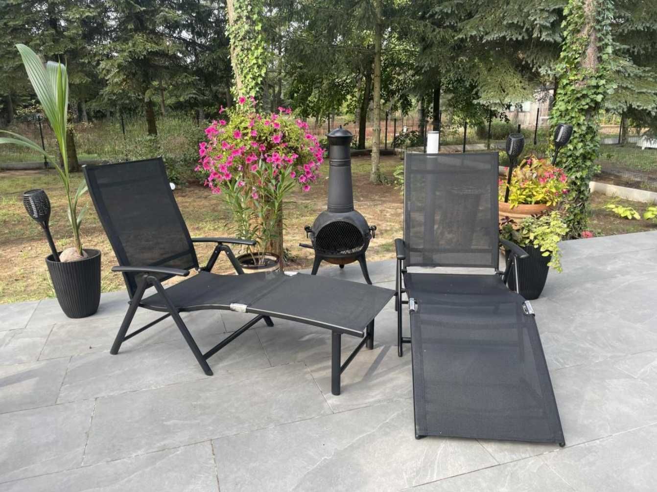 Nowy Mocny Leżak Ogrodowy Aluminiowy Składany Ogród Balkon Plaża Dom