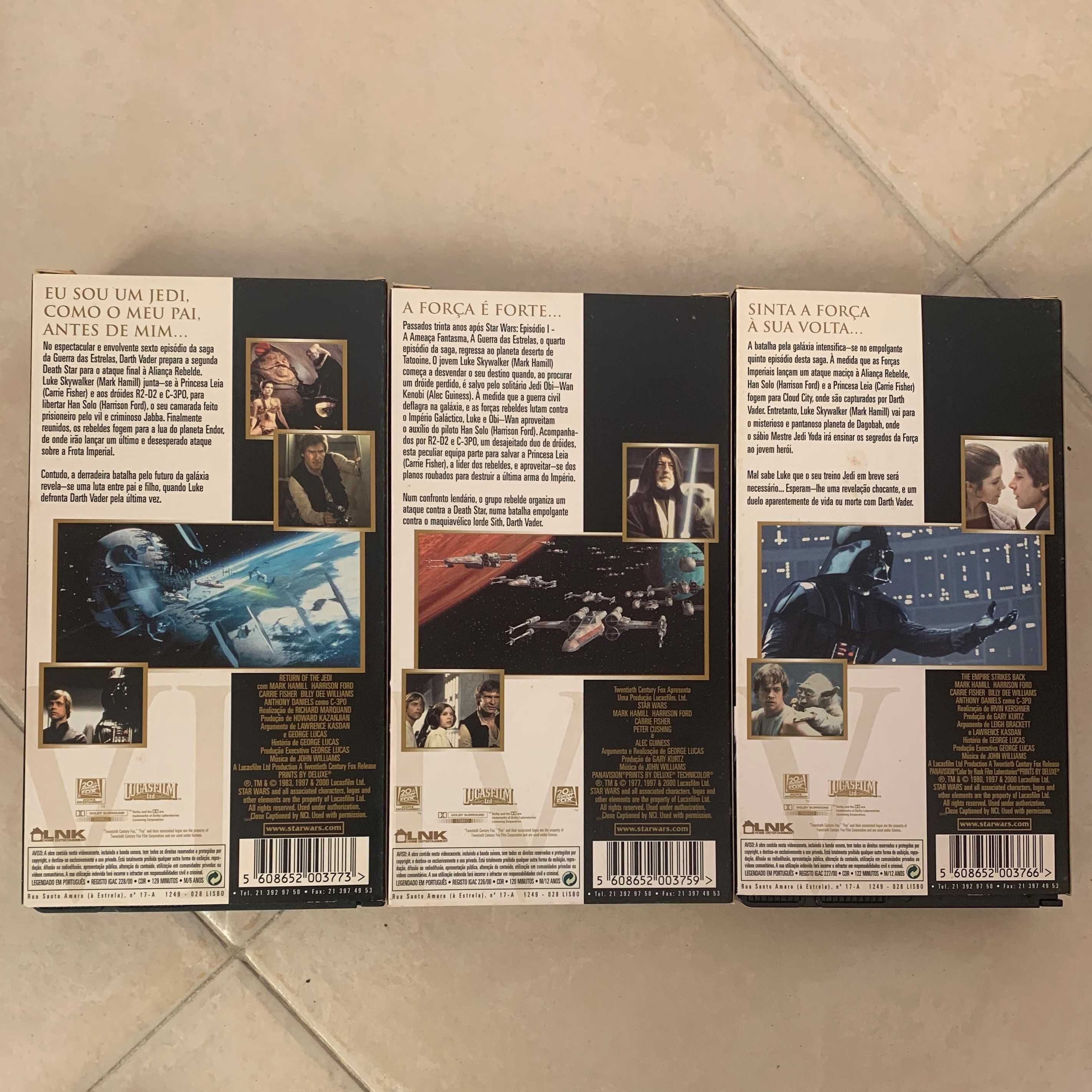 Triologia Star Wars (episódios IV, V e VI) em VHS