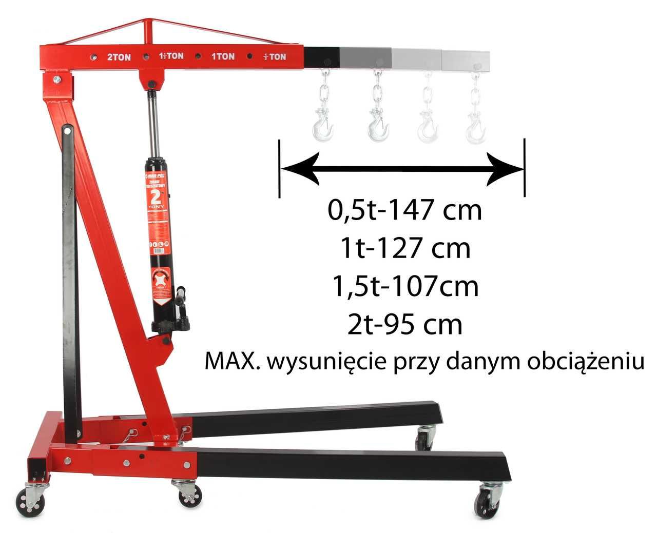 Żuraw warsztatowy 2T + ZBLOCZE 750Kg Super Jakość sklep FV