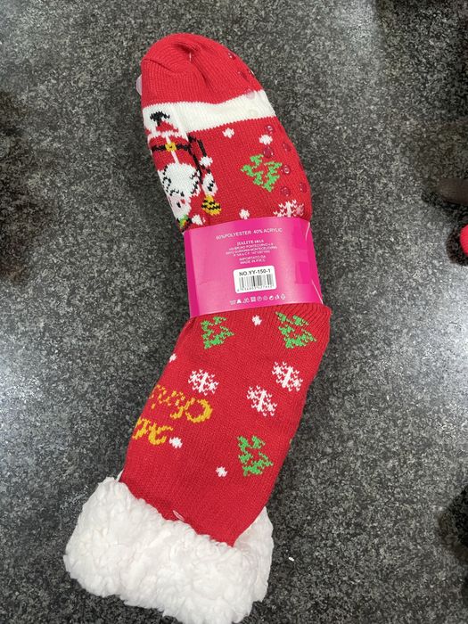 Meias polares antiderrapantes tema Natal