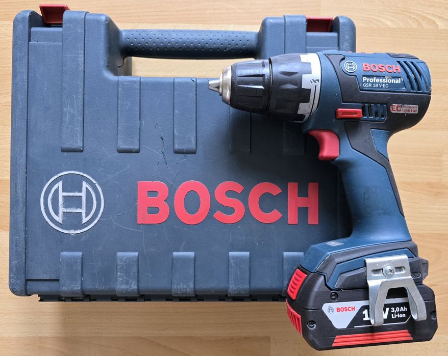 BOSCH GSR 18V-EC Wkrętarko-Wiertarka Bezszczotkowa Aku3.0Ah WALIZKA