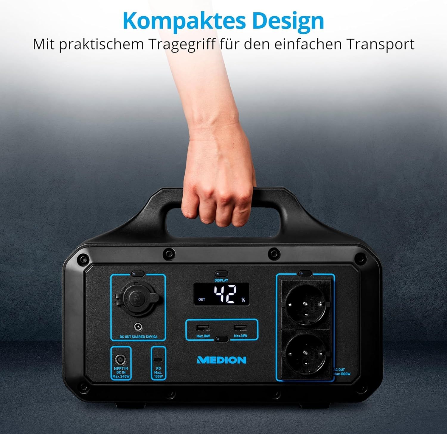 Зарядна станція 220v 800Watt залізофосфатні акку Medion Germany S69500