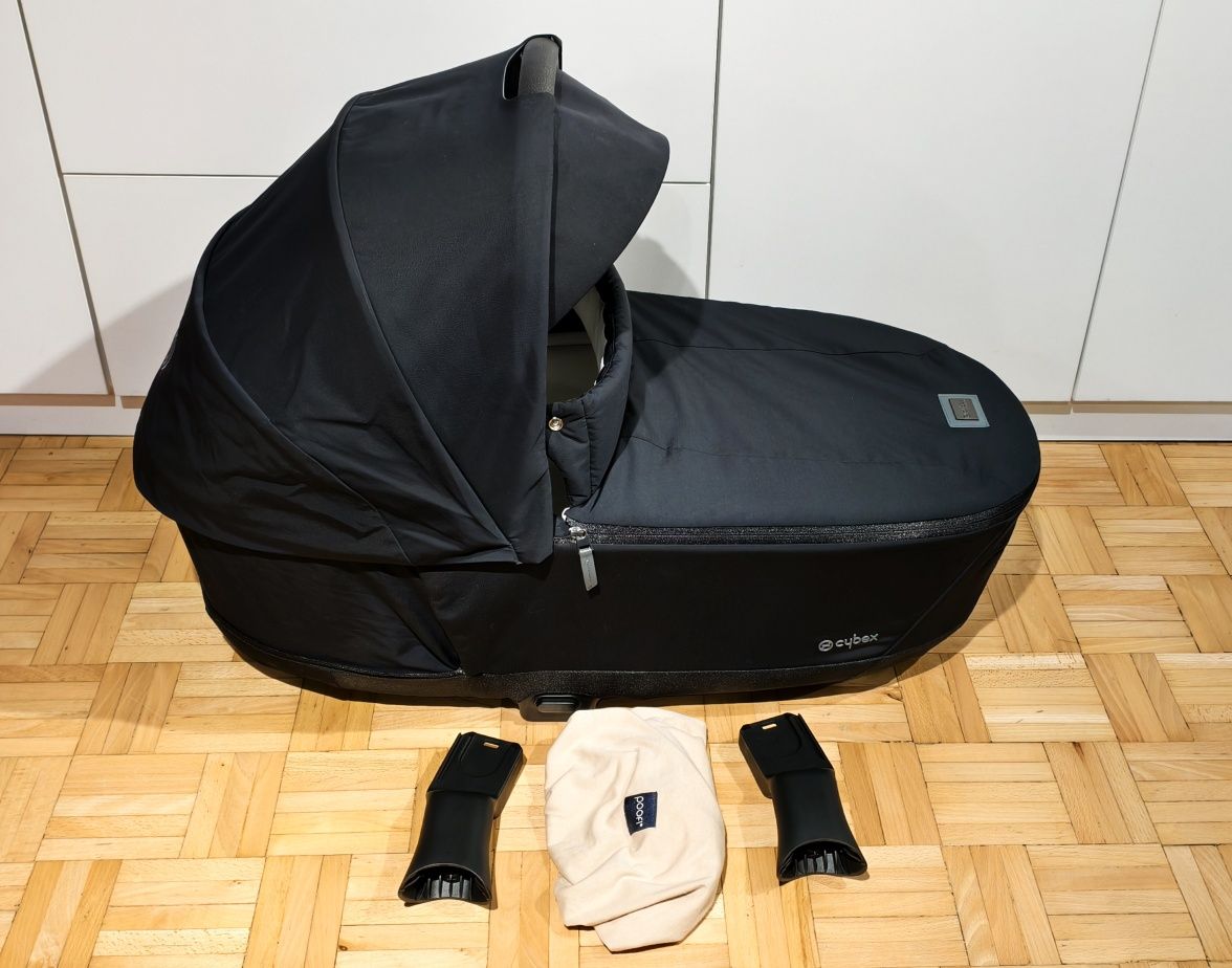 Gondola Cybex Priam 4.0 deep black  + adapery