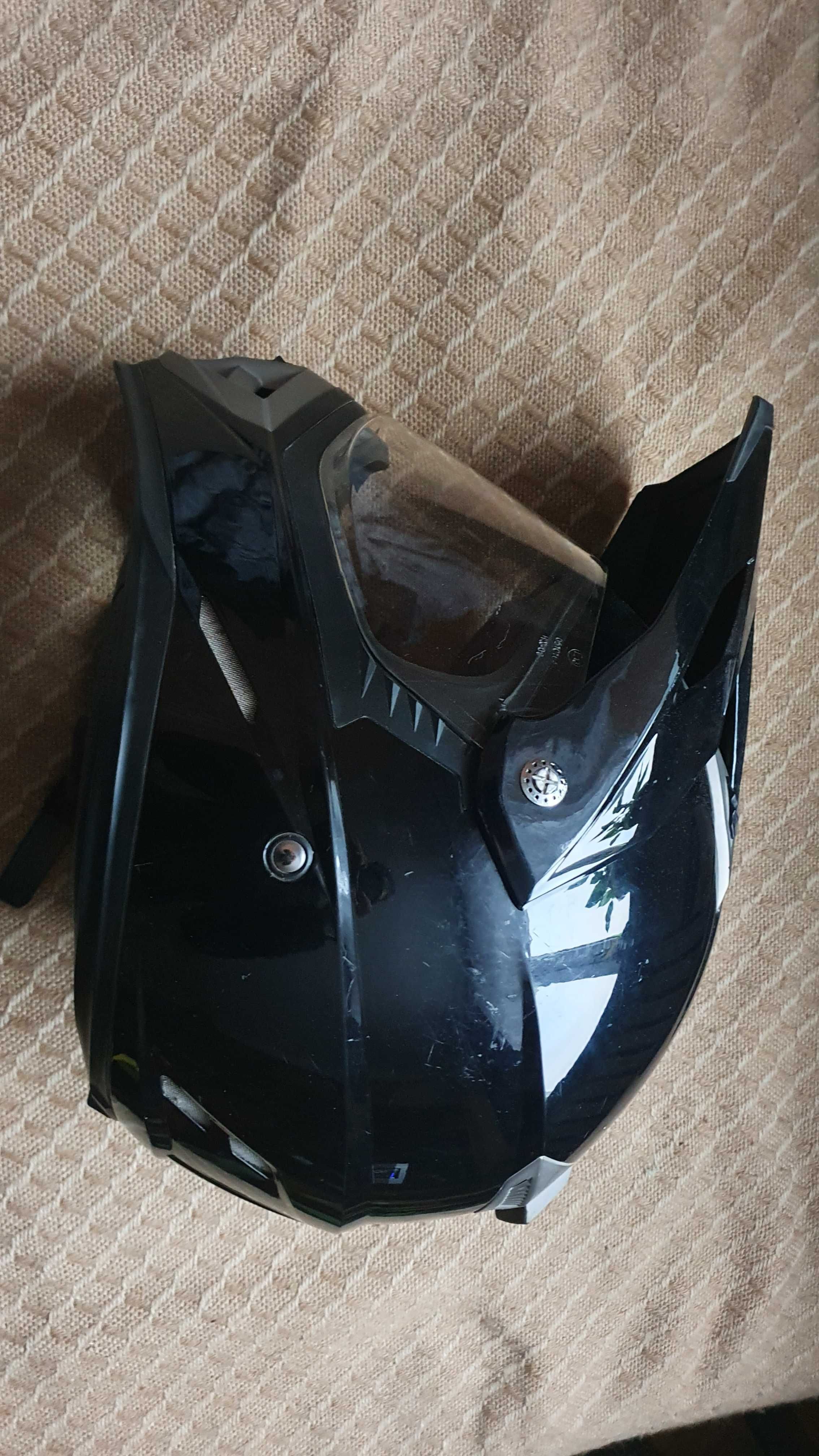 Kask motor cross quad + rękawice