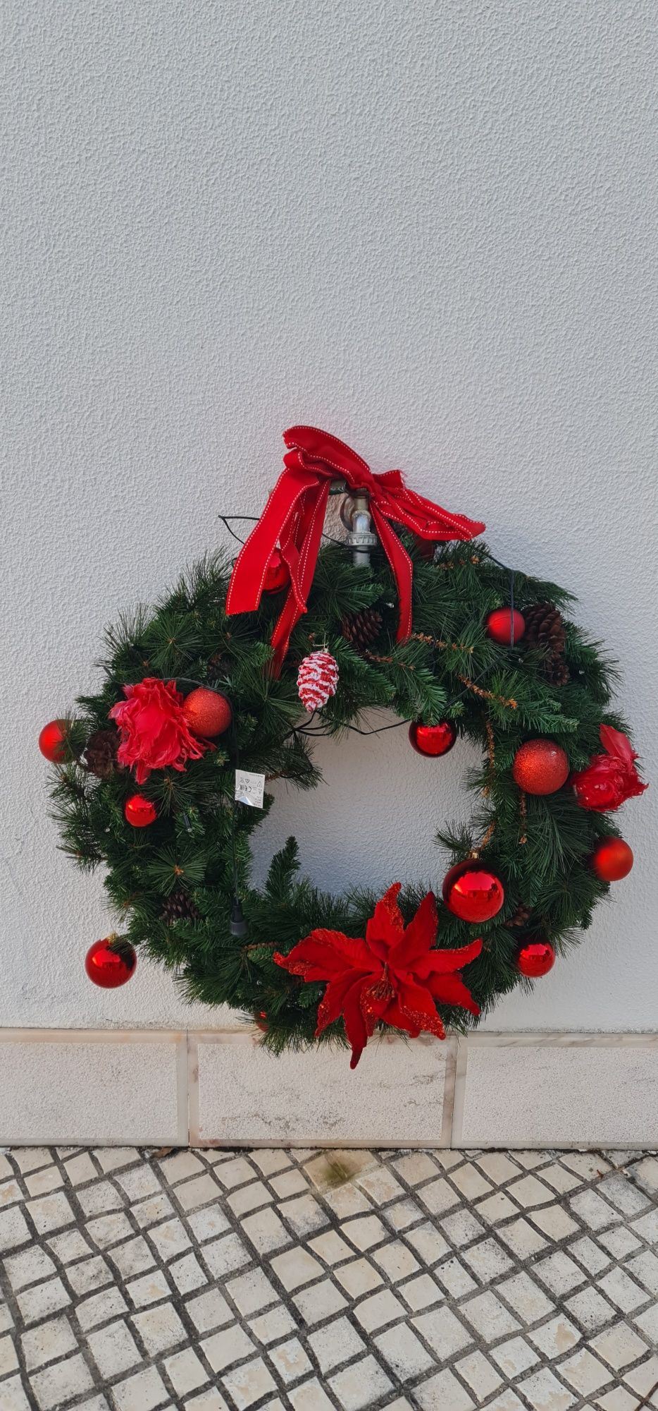 Coroa de Natal iluminada 70cm