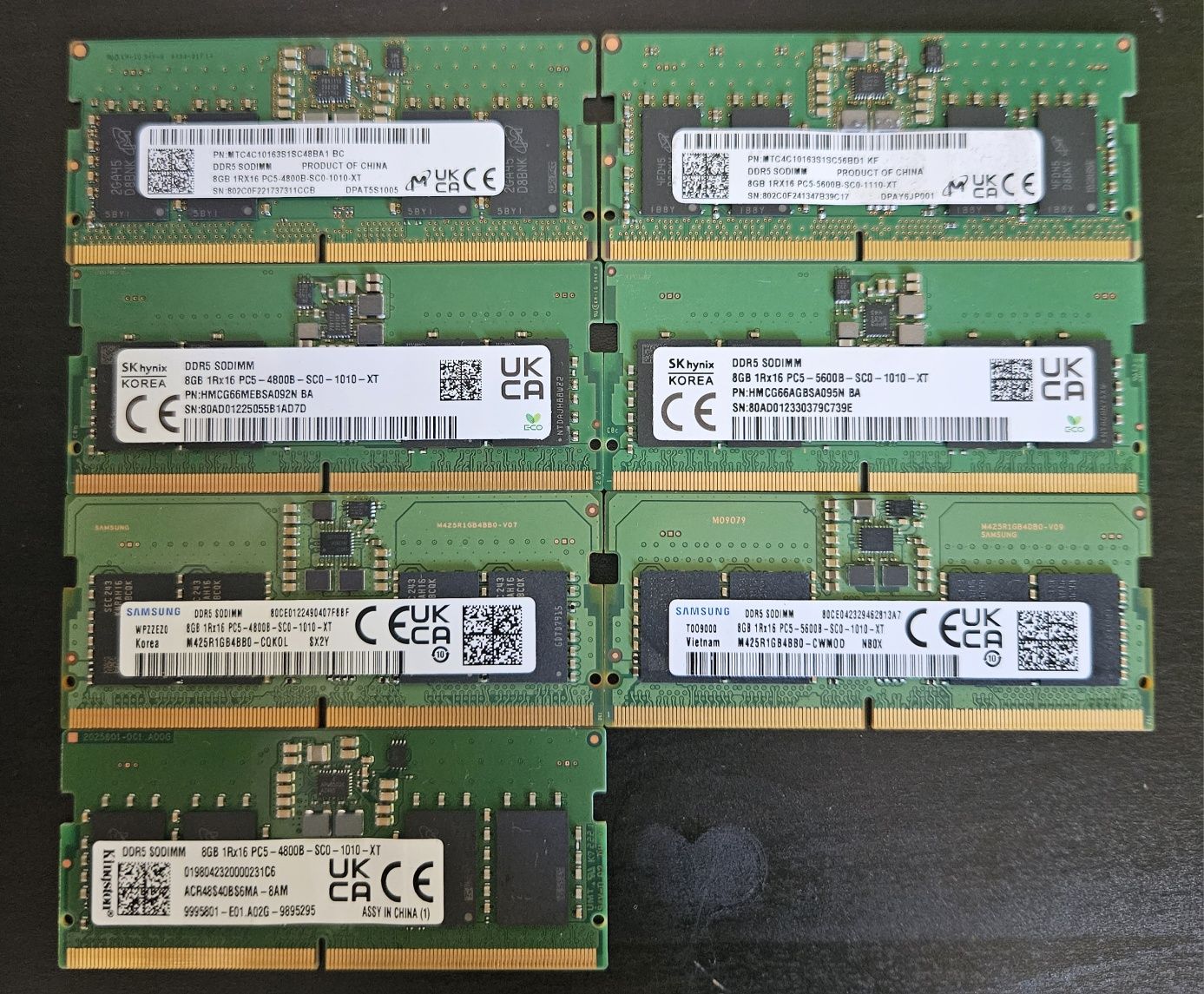 Pamięć RAM SODIMM DDR5 8gb PC5-4800B/5600B