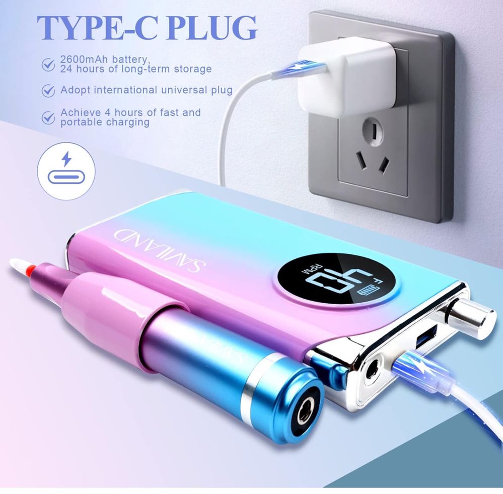 Przenośna elektryczna wiertarka do paznokci