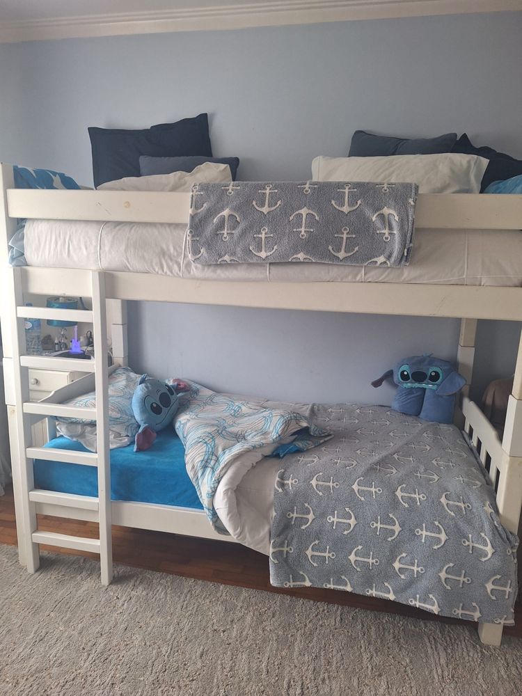 Bunk Bed Branca Com colchao