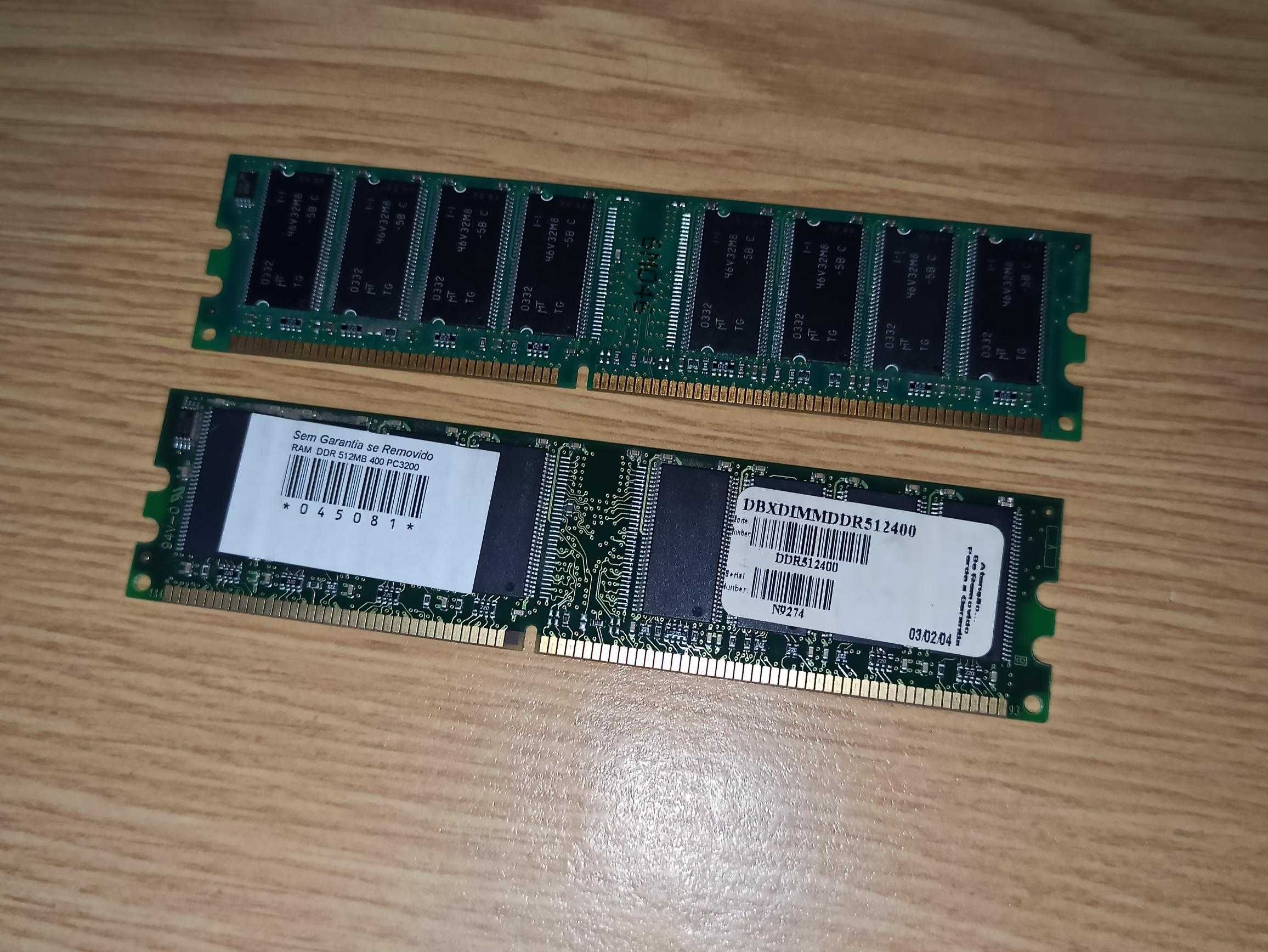 Memórias RAM DDR 512 MB