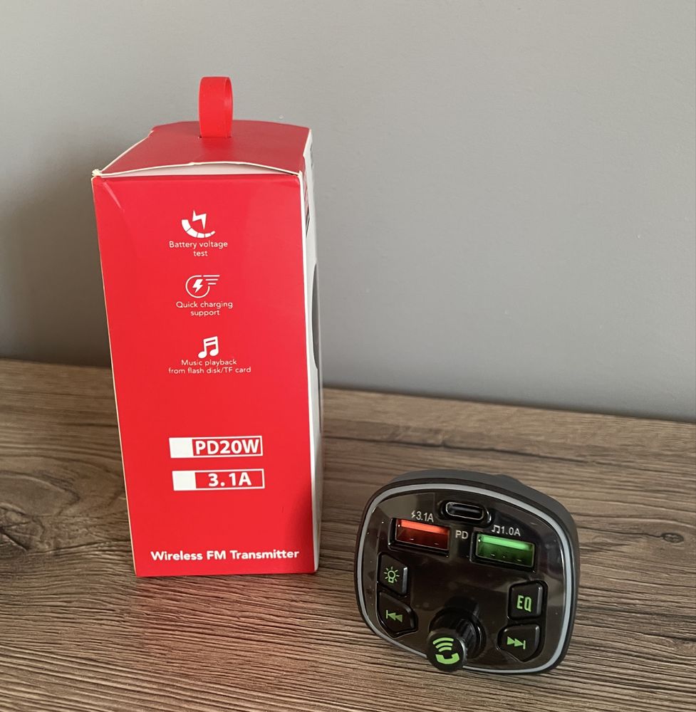 Transmiter samochodowy, odtwarzacz MP3 Bluetooth 5.0