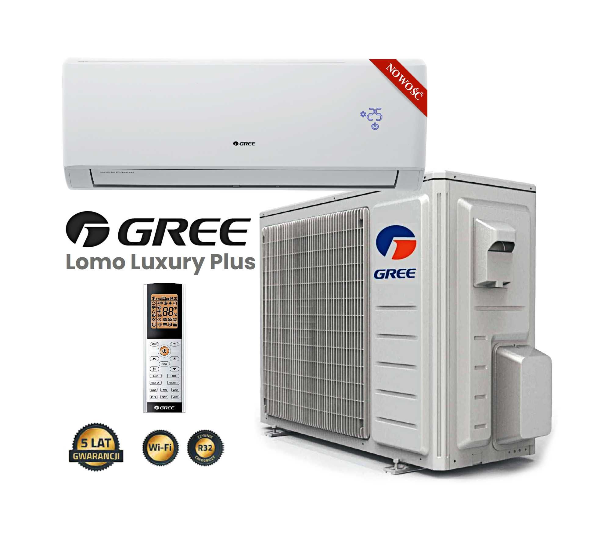 Klimatyzacja z montażem Gree Lomo Luxury Plus GWH12QC 3,5 kW do 60m2
