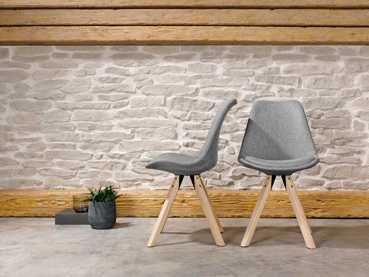 krzesło tapicerowane tkaniną drewno buk Scandi mocne 110kg