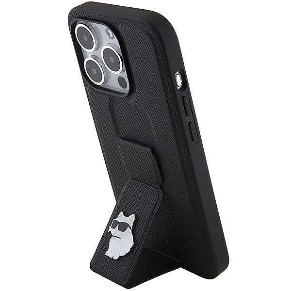 Etui Karl Lagerfeld Gripstand Saffiano Choupette Pins na iPhone 15 Pro