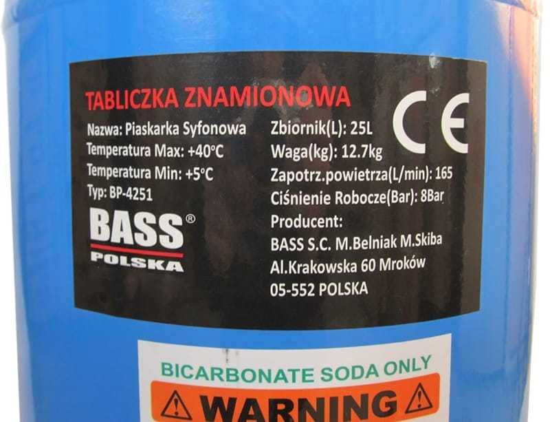 BASS POLSKA Piaskarka Sodowania Piaskowania Zbiornik 25l BP4251