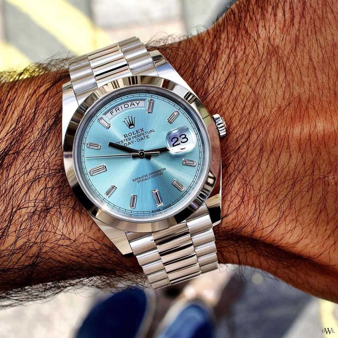 Rolex Day-Date 40mm срібло / платина