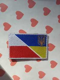 Naszywka flaga Ukraina - Polska na rzepy