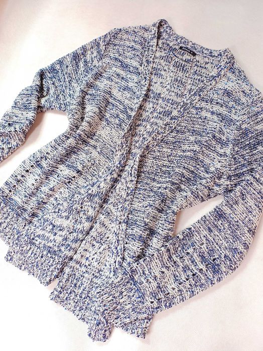 Sweter bez zapięcia kardigan XL 2XL błyszczący cekiny ażurowy święta