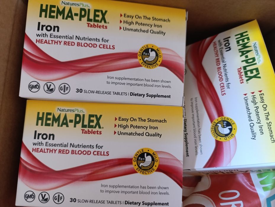 Залізо, Hema-Plex, 30 таблеток із повільним вивільненням