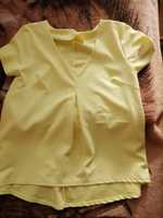 Żółta cytrynowa bluzka jak ciążowa