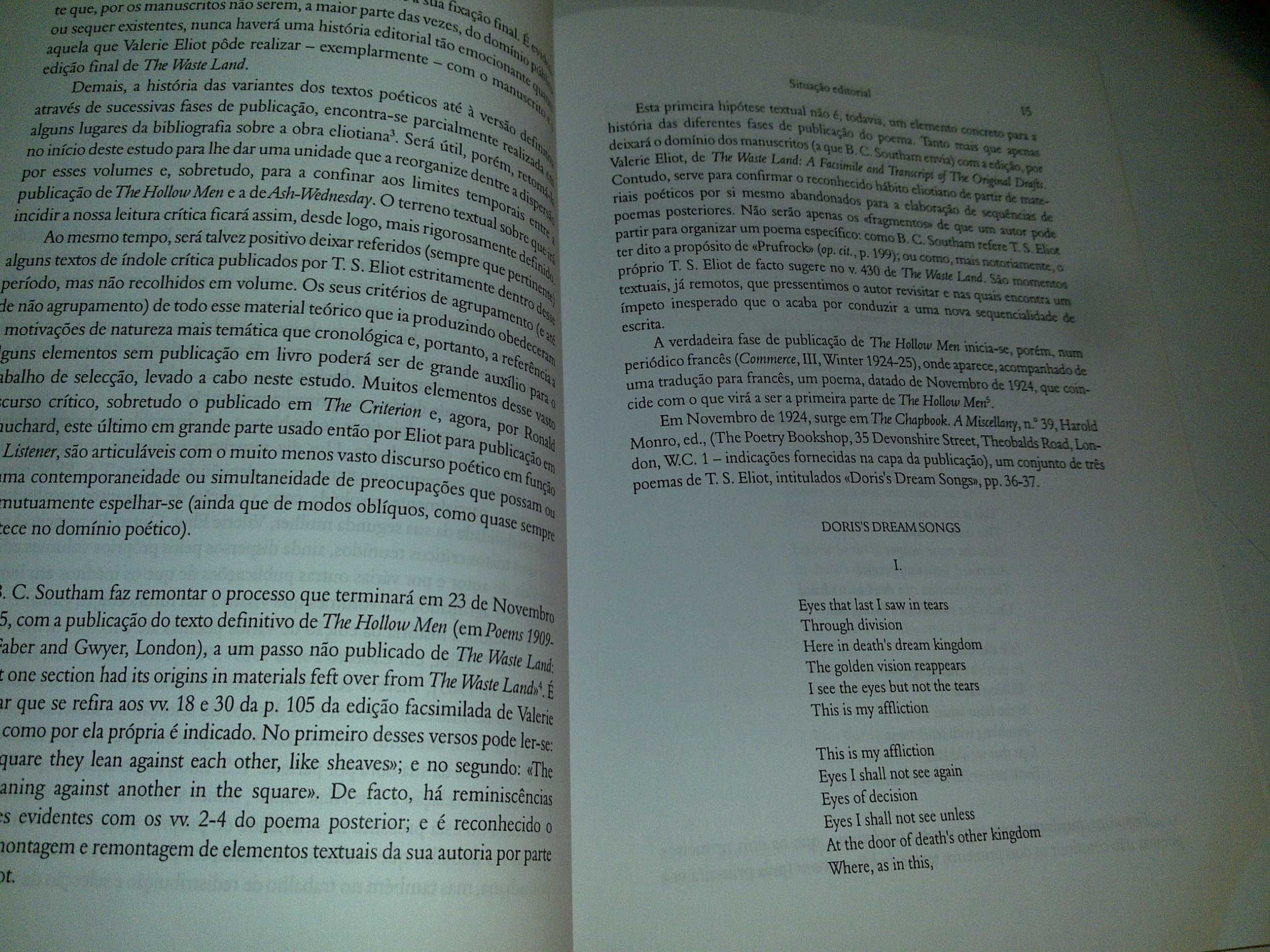 t. s. eliot entre the hollow men e ash - wednesday (josé sousa gomes)