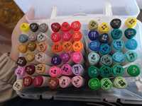 Набір двосторонніх скетч-маркерів 60 кольорів у пластиковому бокс Нові