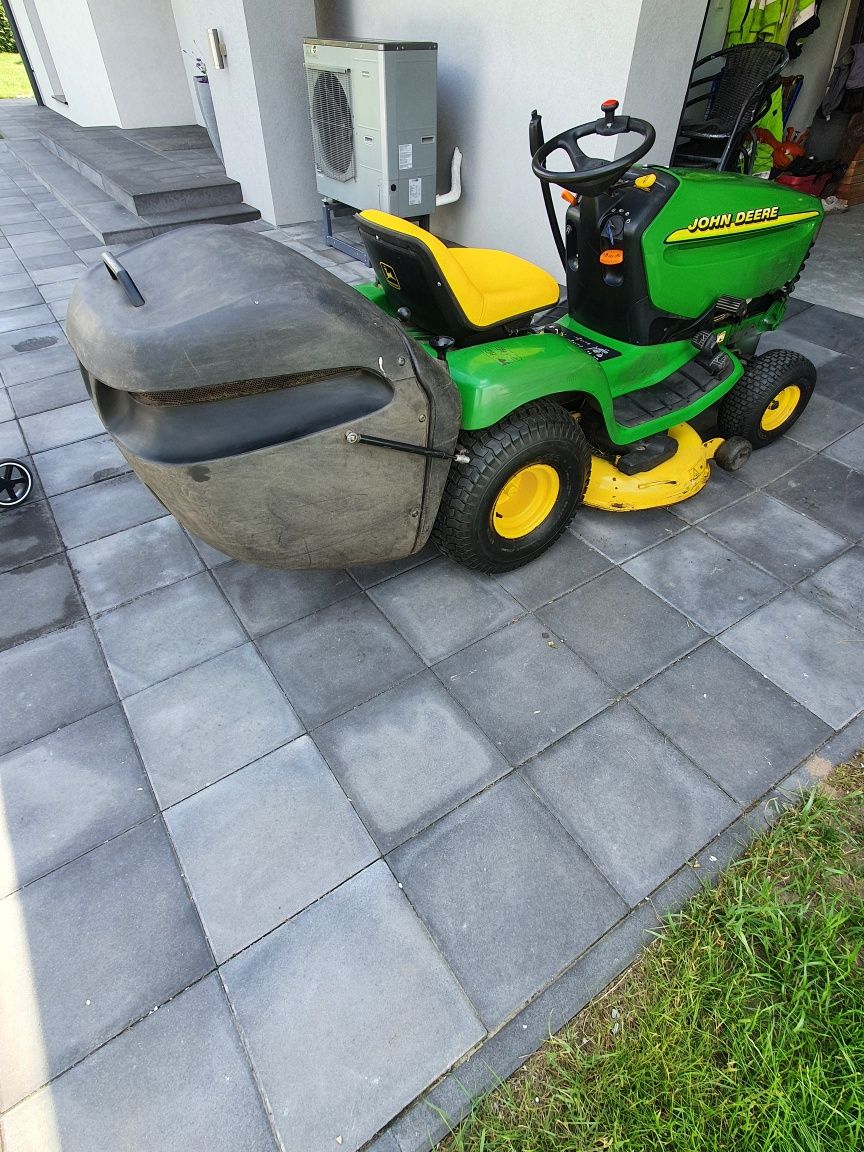 Traktorek John Deere LTR 166 , 107cm 350l 16km z koszem. Husqvarna hon