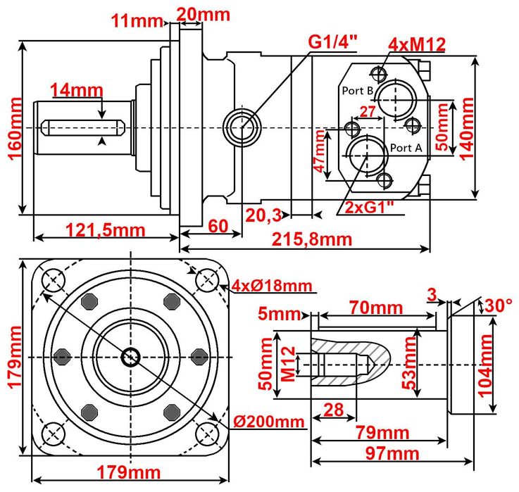 SILNIK Hydrauliczny BM7 BMV OMV 315 cm3 GR5 38kW 510 OBR/MIN [4543]