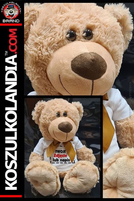 Miś BUBU w koszulce z Twoim nadrukiem duży pluszak 50cm wysyłka olx