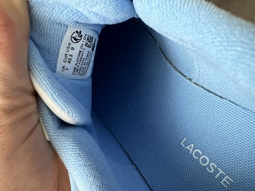 Białe buty sneakersy skórzane Lacoste Ziane Platform 40,5