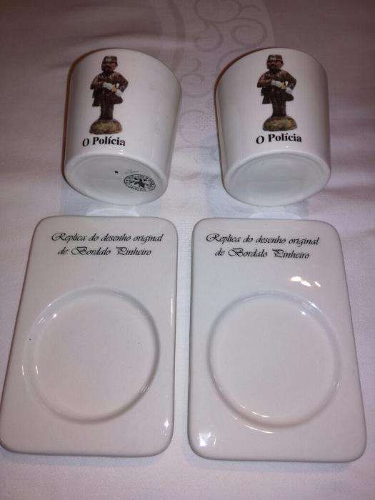 2 Taças de café réplica Bordalo Pinheiro - o Polícia