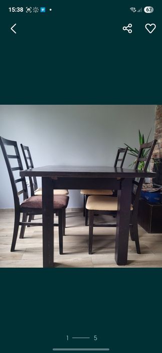 Piękny duży solidny stół wenge