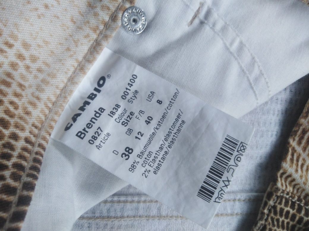 Markowe spodnie - Cambio Jeans - skóra węża r:M /B.5.