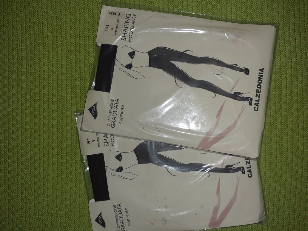 Lote de 2 collants castanhos da calzedonia. Tamanho 2