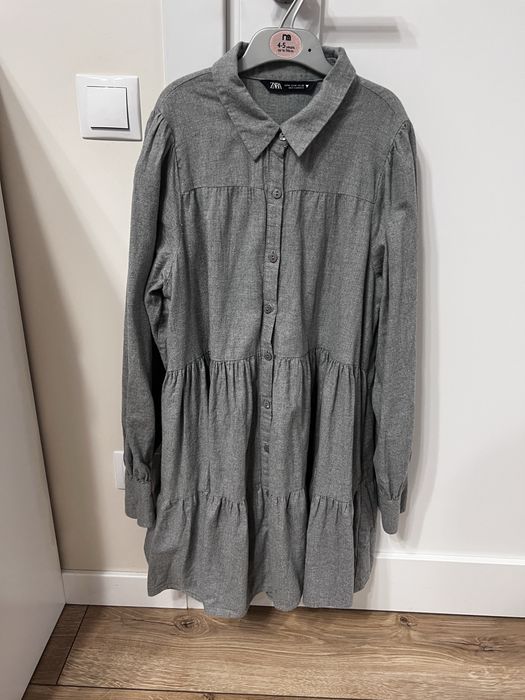 Сукня Zara, S-M сіра, серое платье Зара