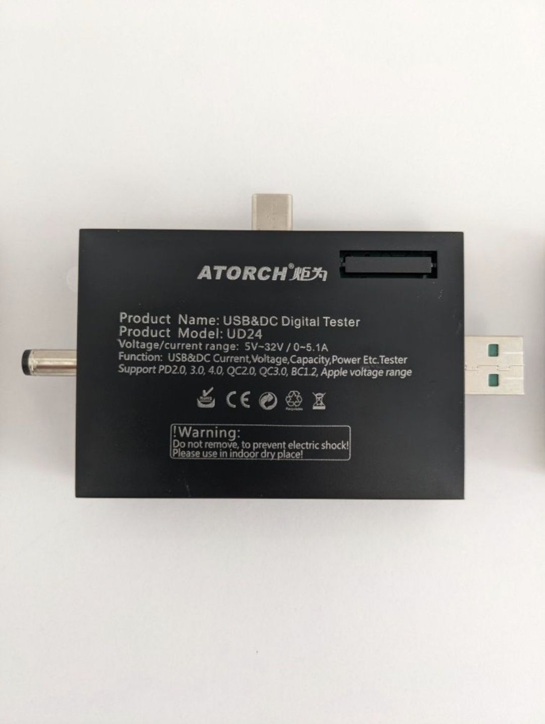 ATORCH UD24 usb тестер, детектор напруги.