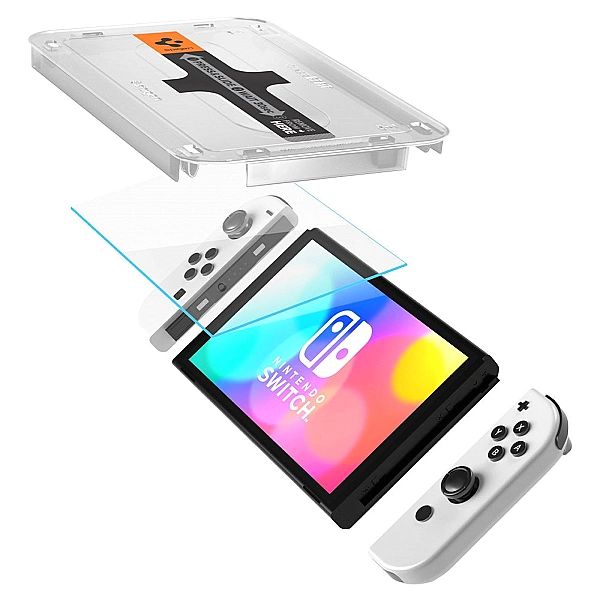 2x Szkło Hartowane Spigen Glas Ez Fit do Nintendo Switch Oled