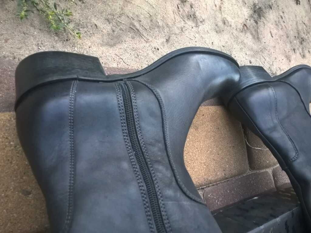 NOWE Buty-Kozaki OFICERKI Damskie38 Natural skóra100% CZARNE Klasa Gw6